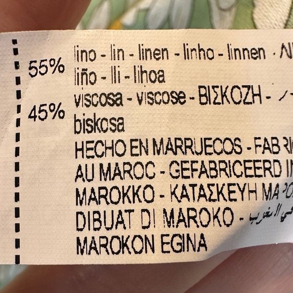 Zara Women's Linen Blend Green Square Neck Sunflower Mini Dress Size XS - Picture 5 of 5